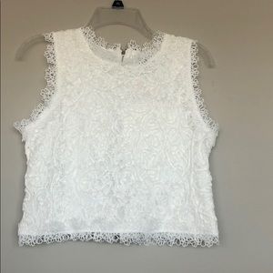 White lace crop top